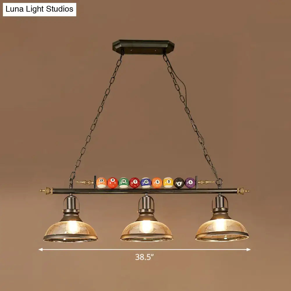 Industrial style black metal billiard light dining room pendant