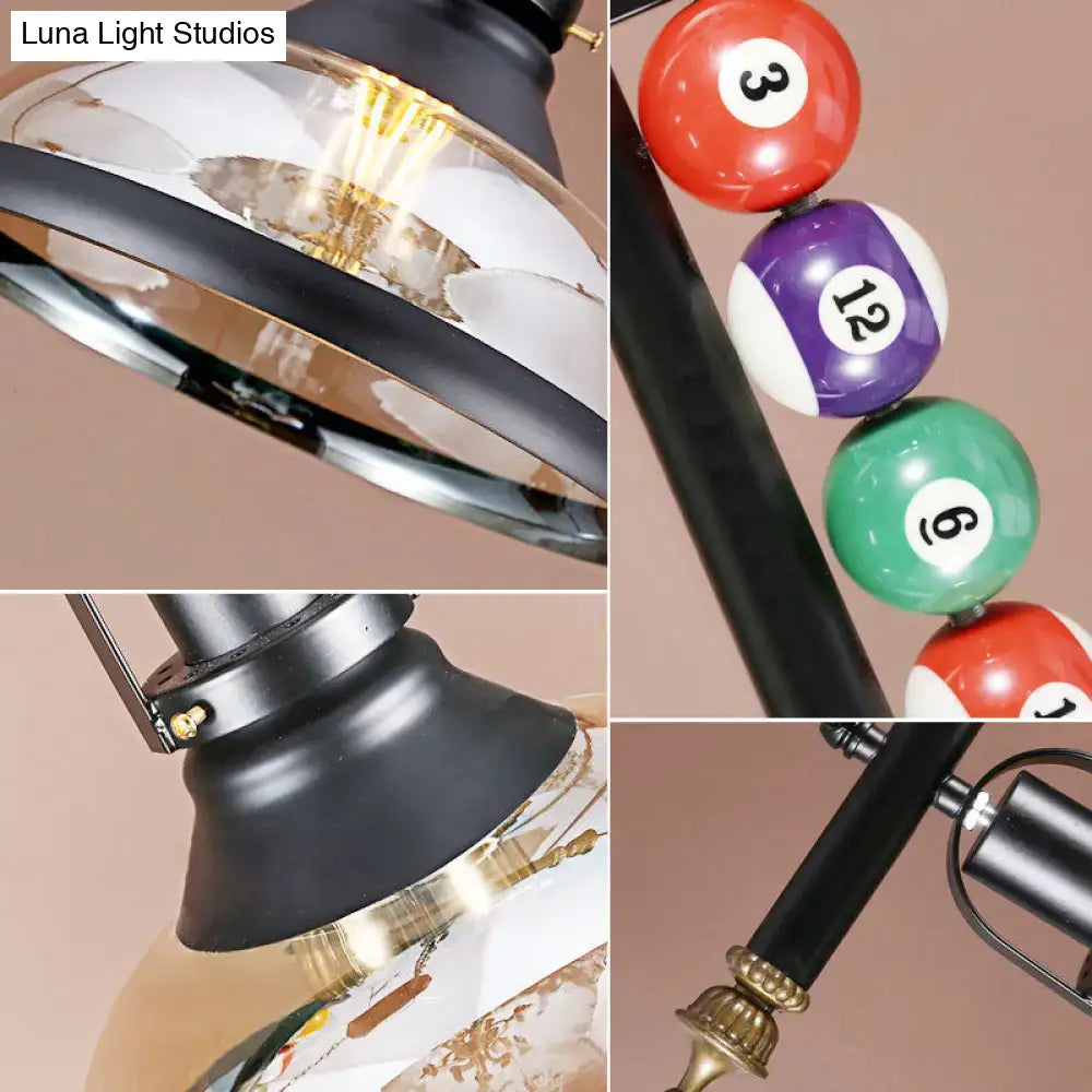 Industrial style black metal billiard light dining room pendant