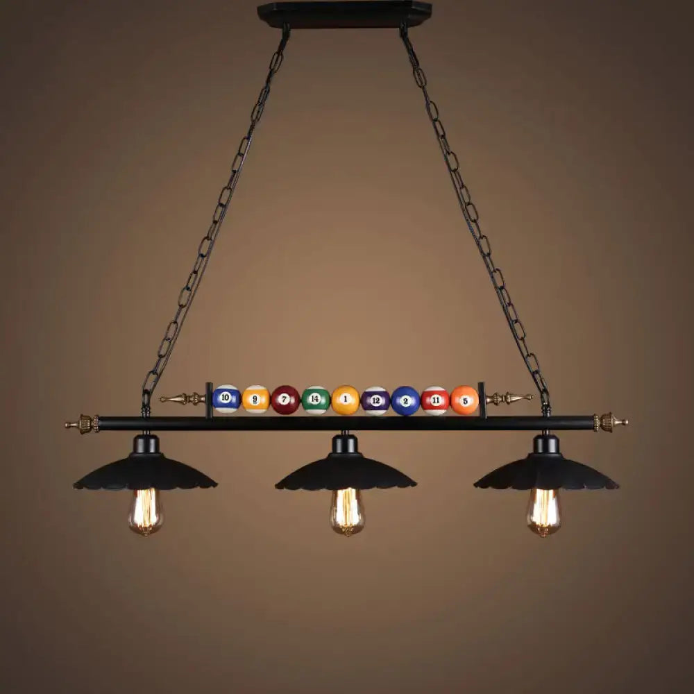 Industrial style black metal billiard light dining room pendant
