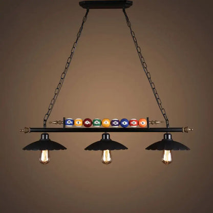 Industrial style black metal billiard light dining room pendant