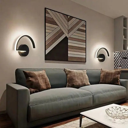 Modern black curved ingegerd wall lamp bedroom led lighting