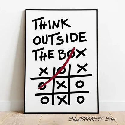 Minimalist black & white inspirational discipline art set living room