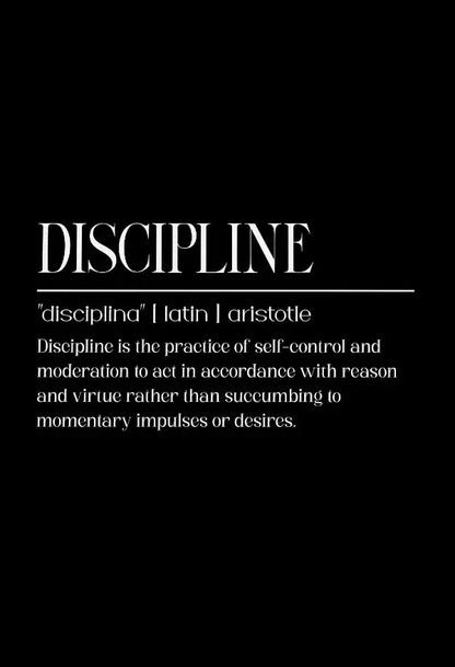 Minimalist black & white inspirational discipline art set living room