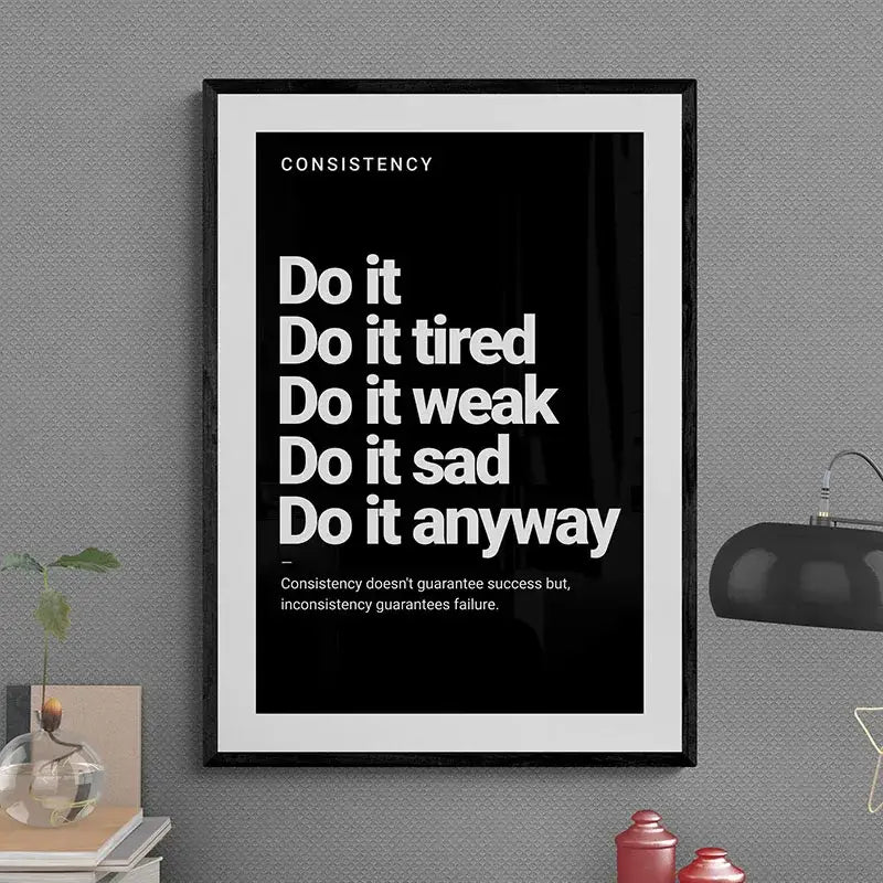 Minimalist colorful book stack quote poster office wall art