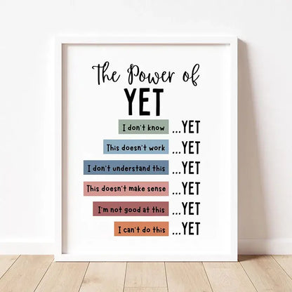 Minimalist colorful book stack quote poster office wall art