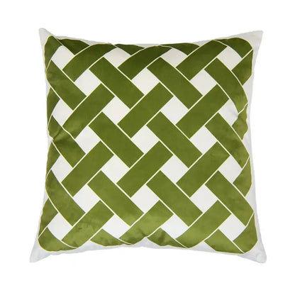 intersecting geometric navy & white cushion cover living room
