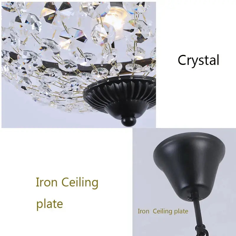 iron art crystal chandelier dining room black metal light