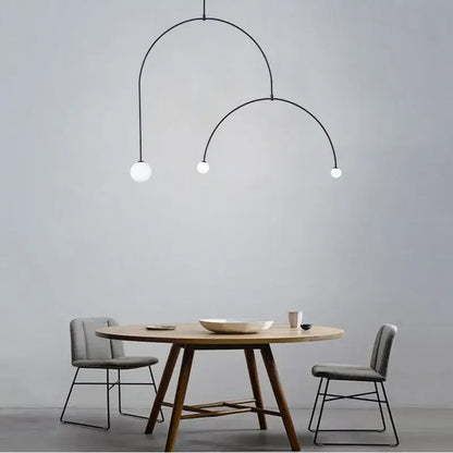 iron balance black three bulb chandelier living room light