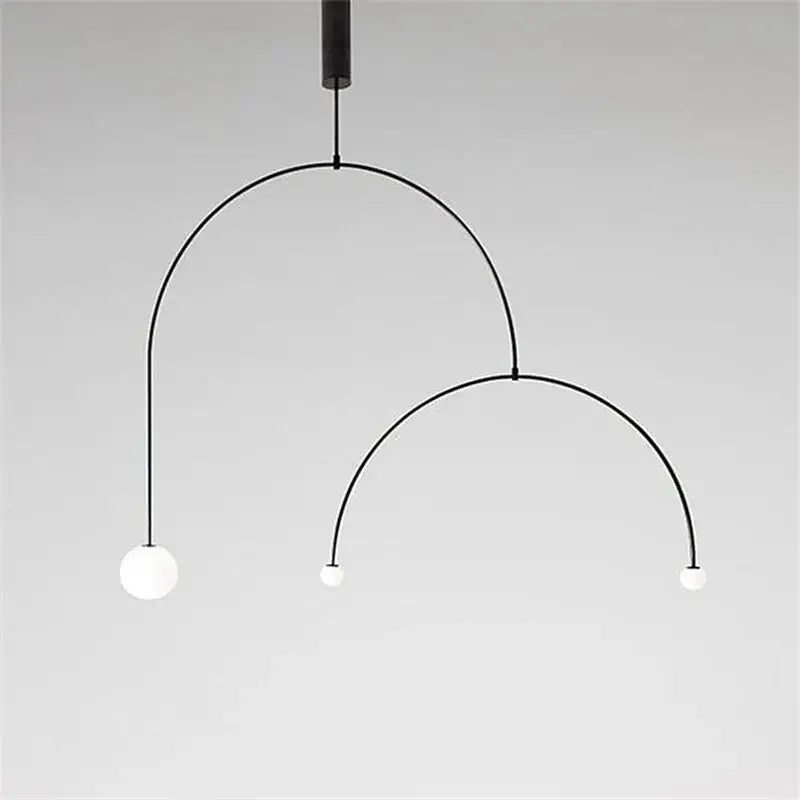 iron balance black three bulb chandelier living room light