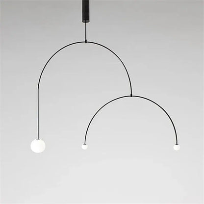 iron balance black three bulb chandelier living room light