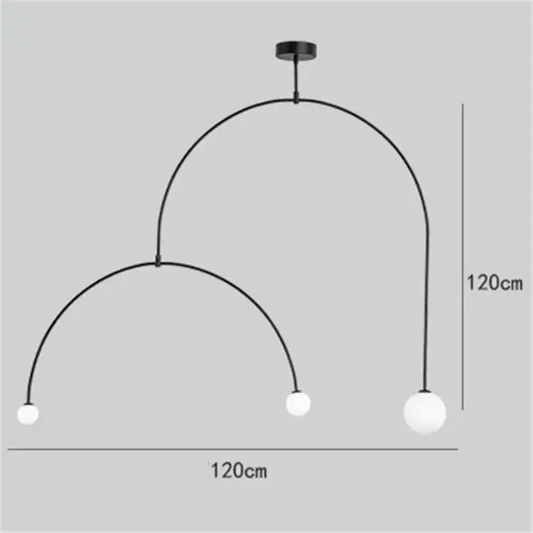 iron balance black three bulb chandelier living room light
