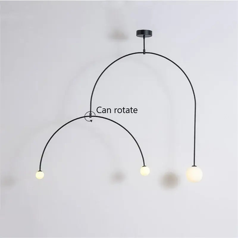 iron balance black three bulb chandelier living room light