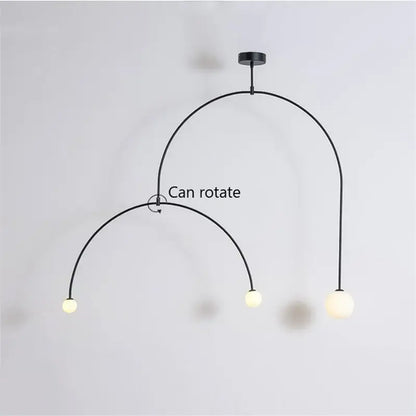 iron balance black three bulb chandelier living room light