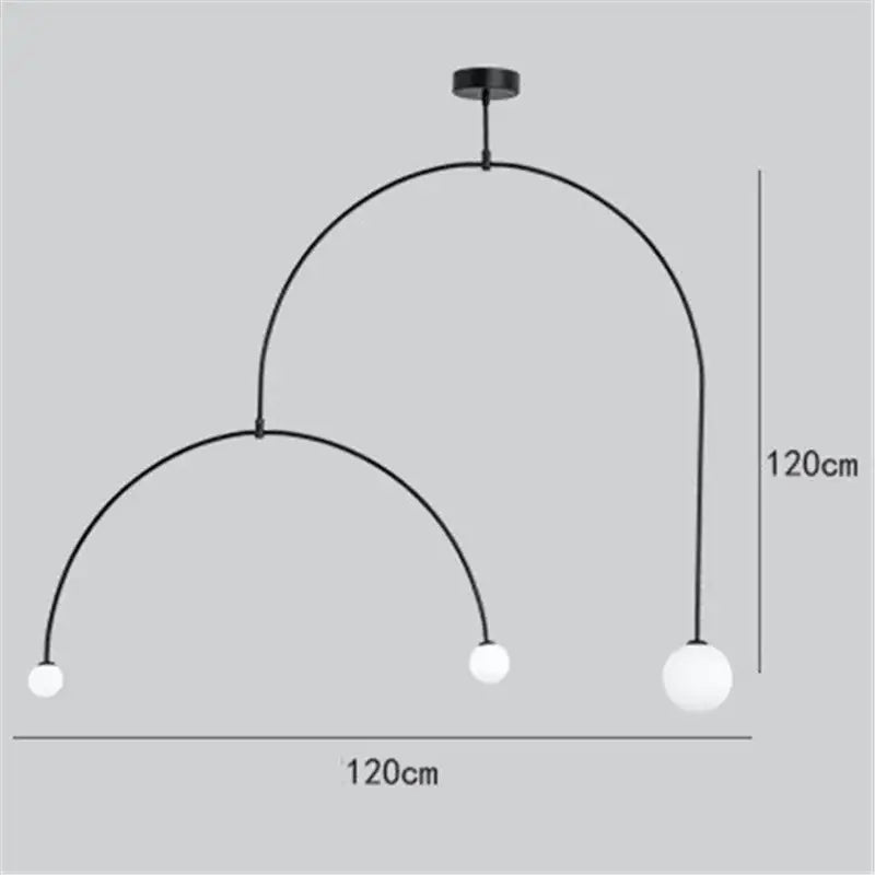 iron balance black three bulb chandelier living room light
