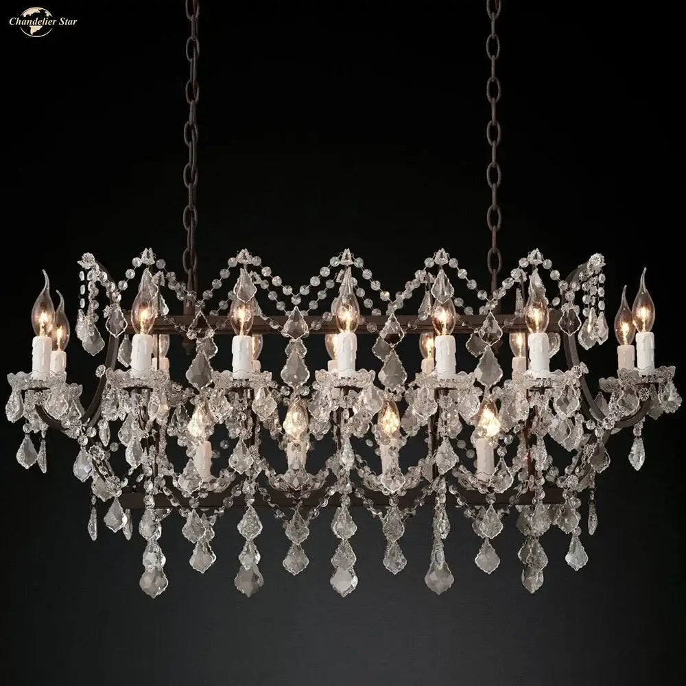 iron crystal led chandelier kitchen candle style light