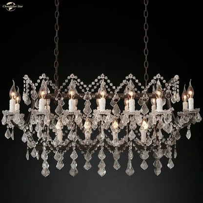 iron crystal led chandelier kitchen candle style light