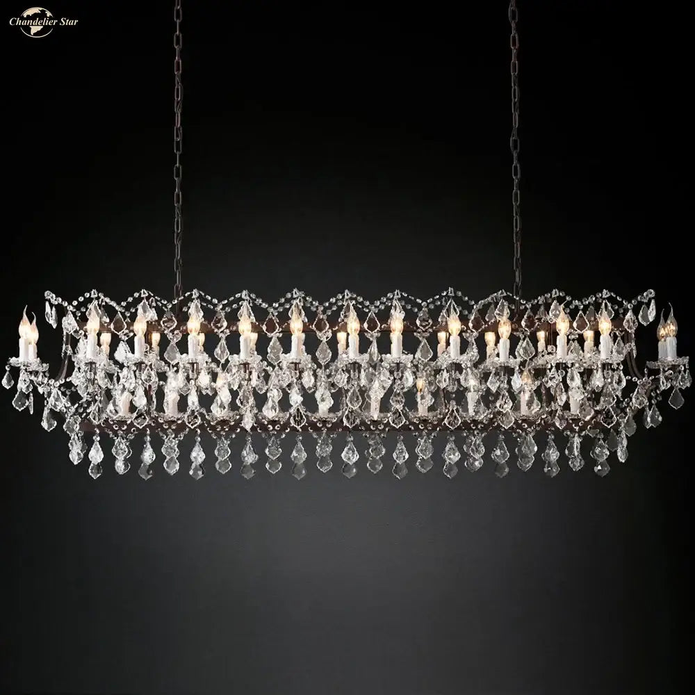 iron crystal led chandelier kitchen candle style light