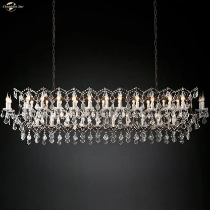 iron crystal led chandelier kitchen candle style light
