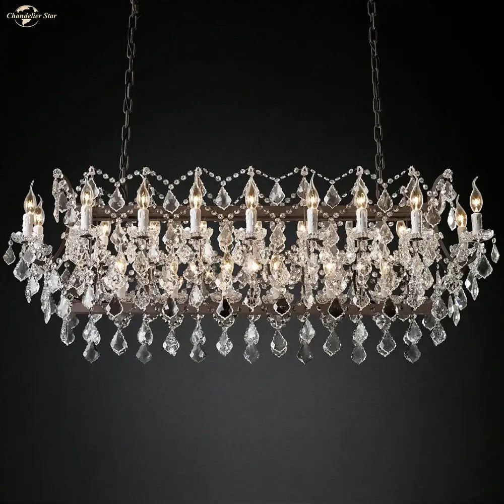 iron crystal led chandelier kitchen candle style light