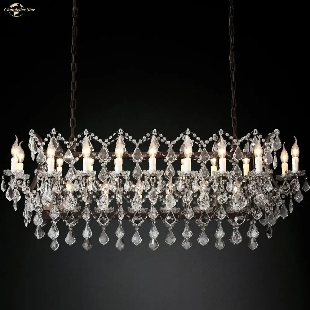 iron crystal led chandelier kitchen candle style light