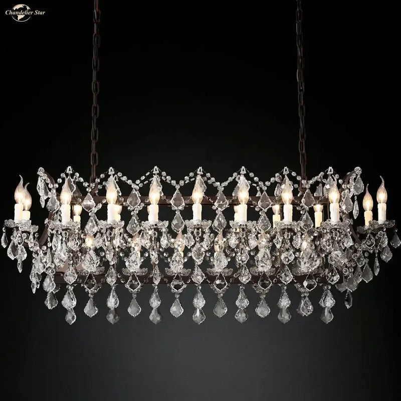 Decorbites iron crystal led chandelier kitchen candle style light