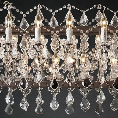 iron crystal led chandelier kitchen candle style light