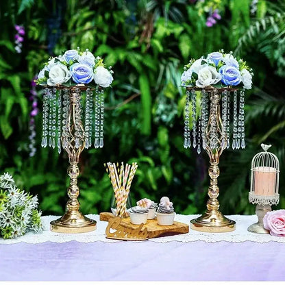Elegant gold crystal iron flower racks for dining room centerpieces