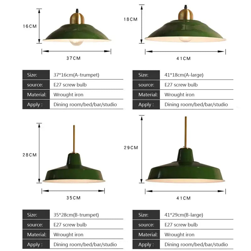 iron industrial green enamel chandelier dining room light