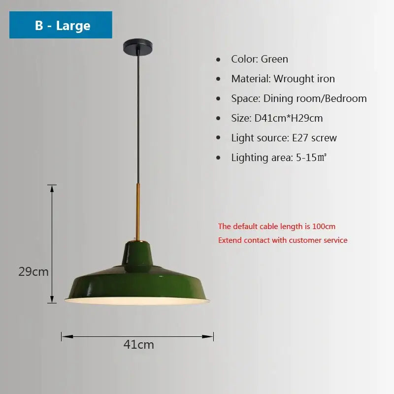 iron industrial green enamel chandelier dining room light