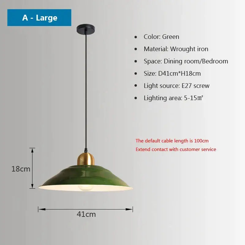 iron industrial green enamel chandelier dining room light