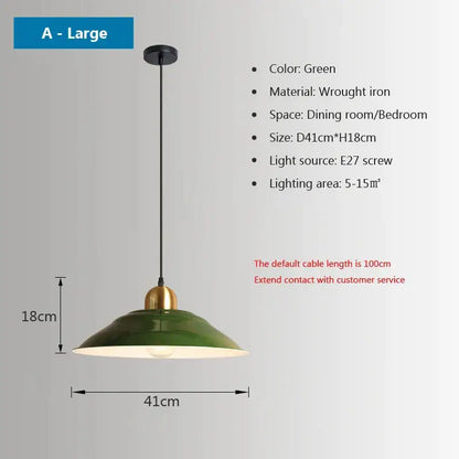 iron industrial green enamel chandelier dining room light