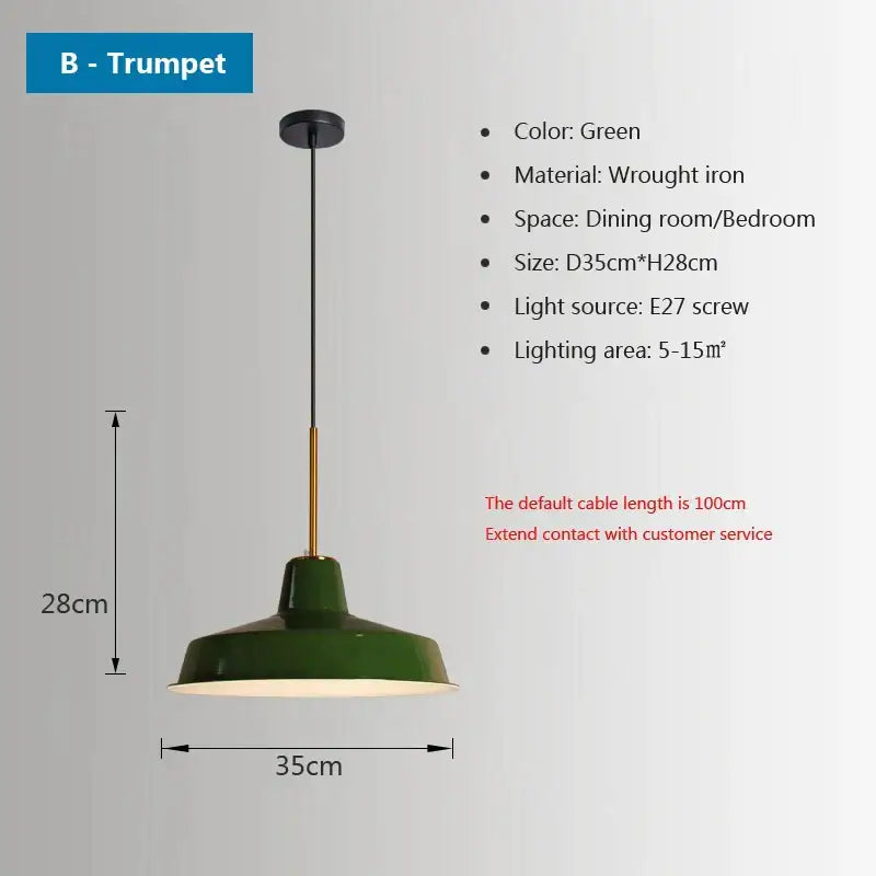 iron industrial green enamel chandelier dining room light