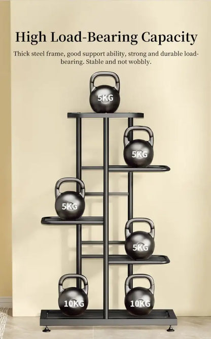 Modern black & white tiered iron plant stand living room shelves