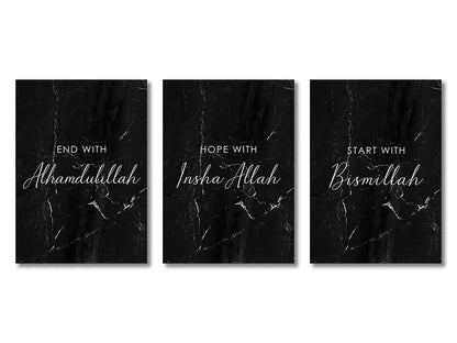 Minimalist ayatul kursi canvas wall art set for living room