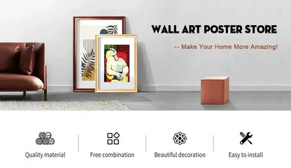 Modern blue & gold arabic calligraphy wall art set living room