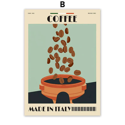 DecorBites™ Italian Coffee Wall Art Canvas Print