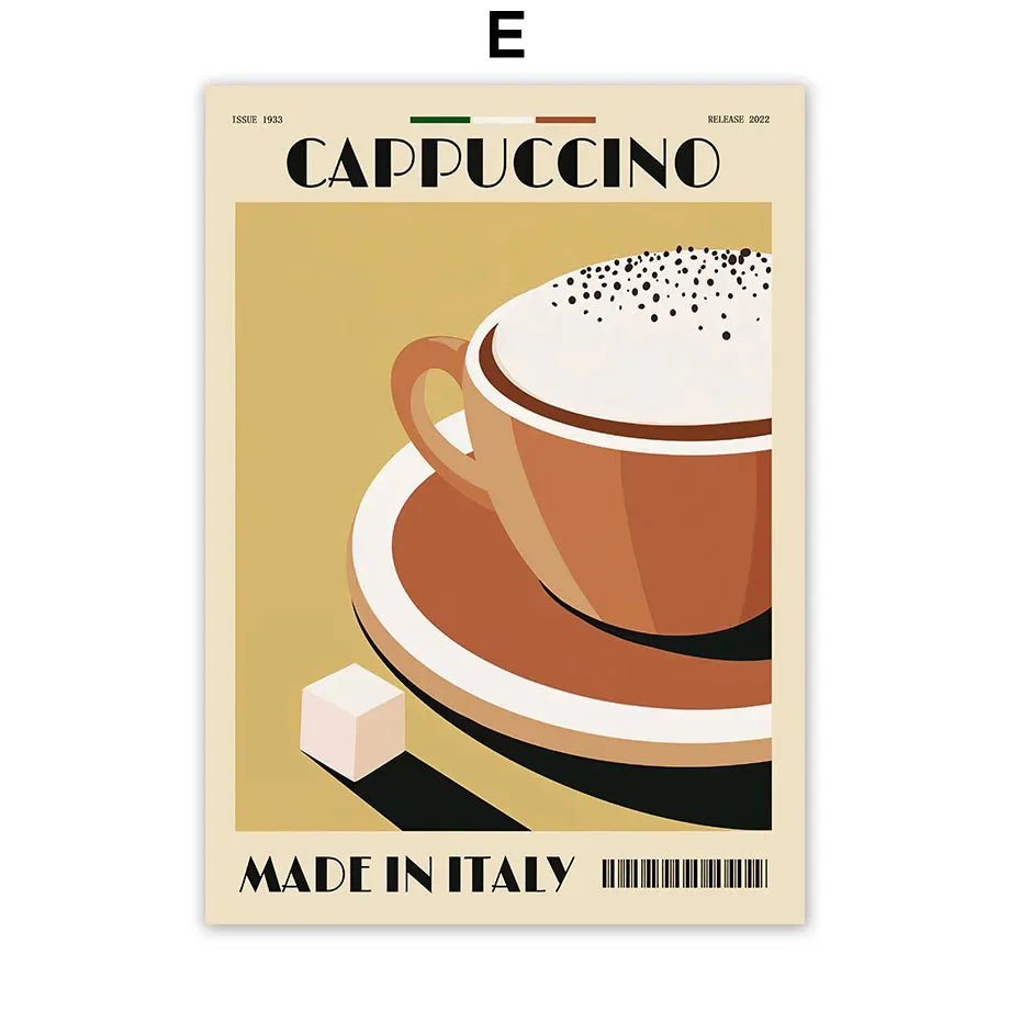 DecorBites™ Italian Coffee Wall Art Canvas Print