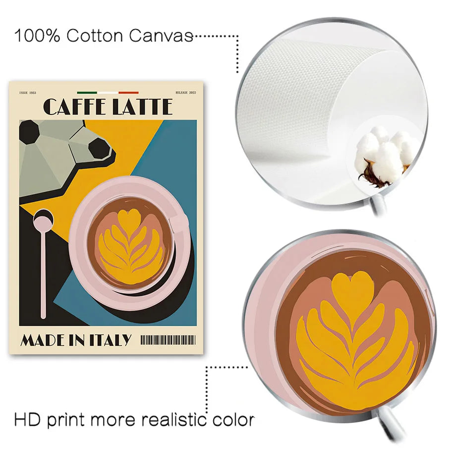 DecorBites™ Italian Coffee Wall Art Canvas Print