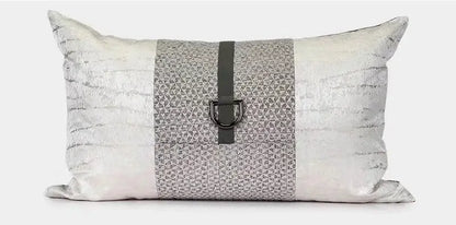 italian luxury brown leather pillowcase living room cover