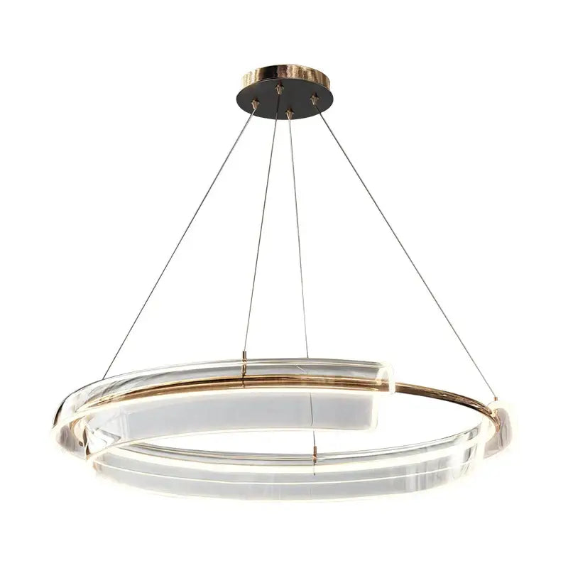 italian minimalist gold double ring chandelier living room