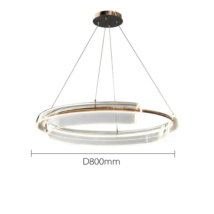 italian minimalist gold double ring chandelier living room