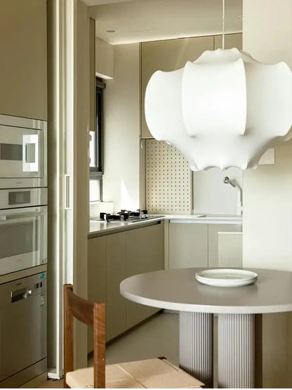 italian silk layered pendant light for the dining room