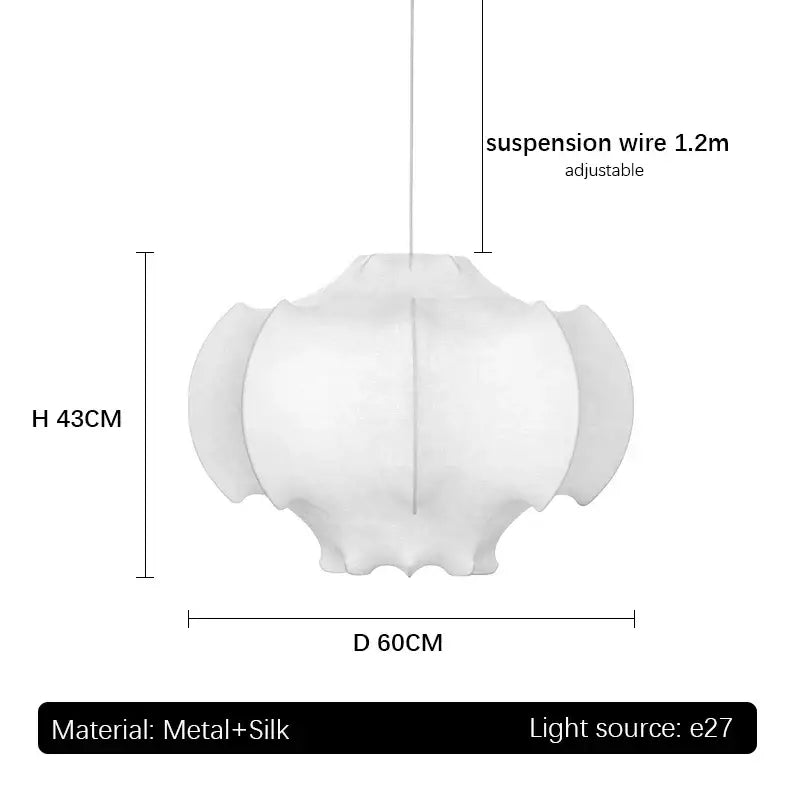 italian silk layered pendant light for the dining room