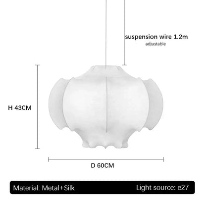 italian silk layered pendant light for the dining room