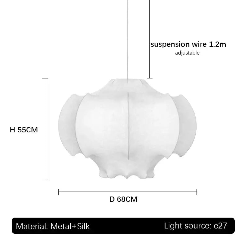 italian silk layered pendant light for the dining room
