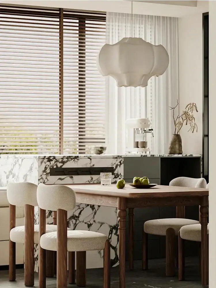 italian silk layered pendant light for the dining room