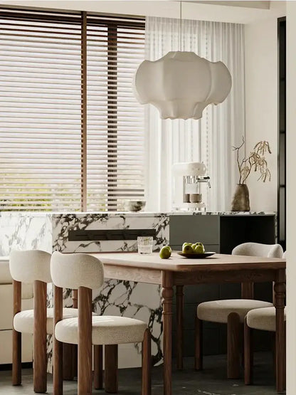 italian silk layered pendant light for the dining room