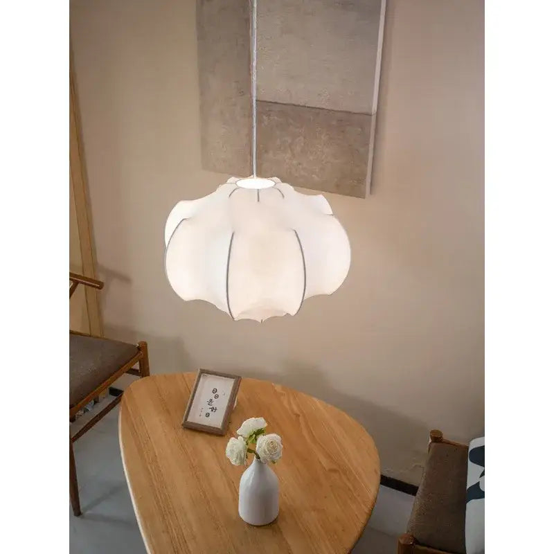 italian silk layered pendant light for the dining room