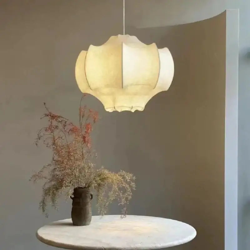 italian silk layered pendant light for the dining room