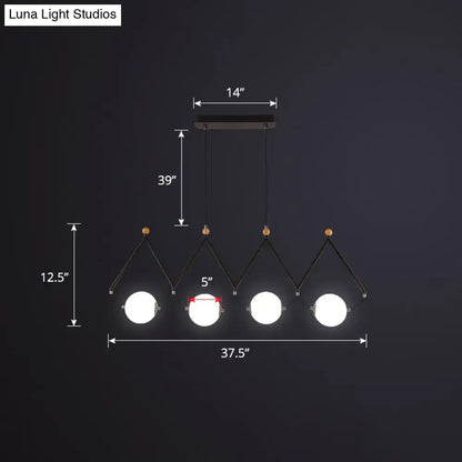 Modern black and white ball restaurant suspension light dining room